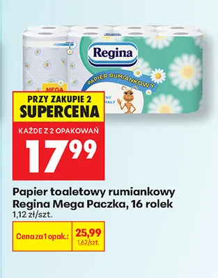 Papier toaletowy rumiankowy Regina Mega Paczka 16-pak promocja w Biedronka