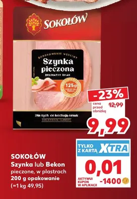 Bekon pieczony w plastrach Sokołów promocja w Kaufland