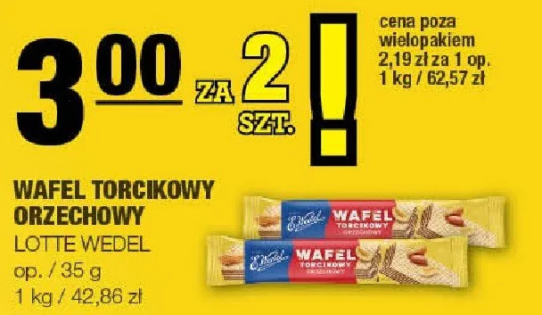 Wafel Torcikowy Orzechowy Lotte Wedel promocja w SPAR