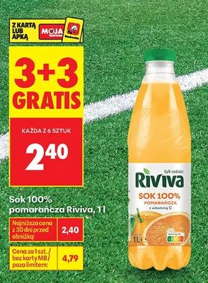 Sok 100% pomarańcza Riviva promocja w Biedronka