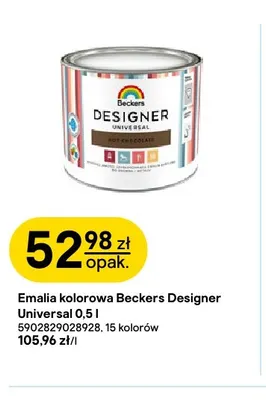 Emalia kolorowa Beckers Designer Universal promocja w Castorama