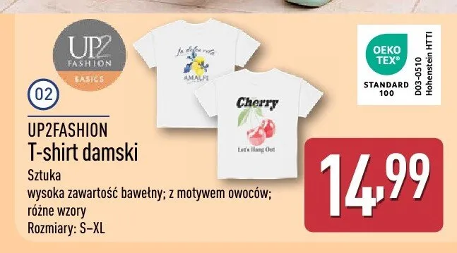 T-shirt damski UP2FASHION promocja w Aldi