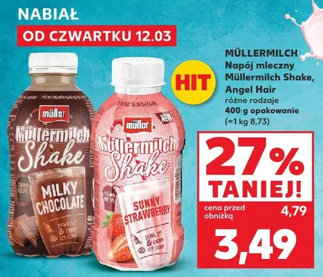 Napój mleczny Müllermilch Shake, Angel Hair różne rodzaje promocja w Kaufland