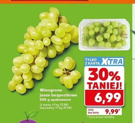 Winogrona jasne bezpestkowe promocja w Kaufland