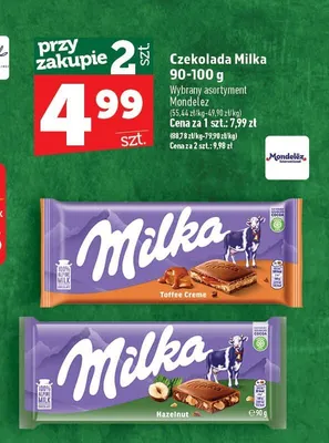 Czekolada Toffee Creme Milka promocja w TOPAZ