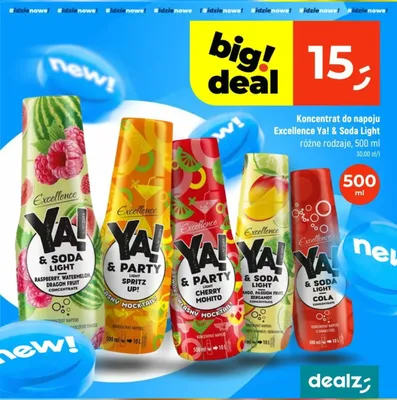Koncentrat do napoju Excellence Ya! & Soda Light Mango, Passion Fruit, Bergamot promocja w Dealz