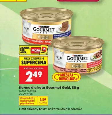Karma dla kota Gourmet Gold kawałki w sosie z kurczakiem promocja w Biedronka