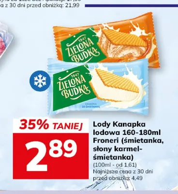 Lody Kanapka lodowa Zielona Budka śmietanka promocja w Hitpol