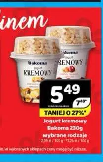 Jogurt kremowy Bakoma promocja w Delfin