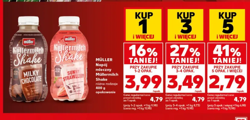 Napój mleczny Müllermilch Shake Milky Chocolate Müller promocja w Kaufland