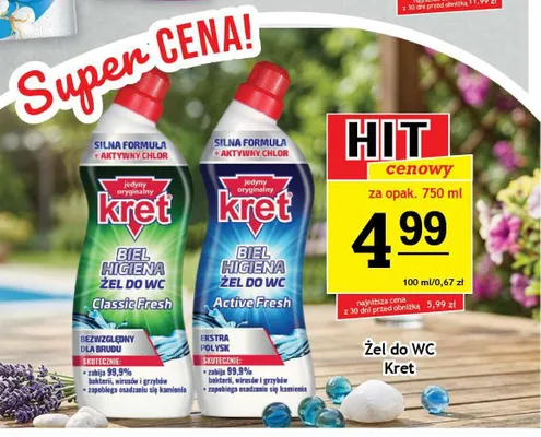 Żel do WC Kret Biel Higiena Active Fresh promocja w Gram Market