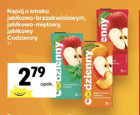 Napój o smaku jabłkowo-brzoskwiniowym Codzienny promocja w Delikatesy Centrum