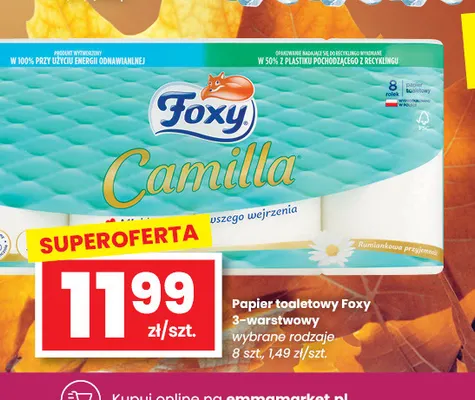 Papier toaletowy Foxy 3-warstwowy 8-pak promocja w emma MARKET