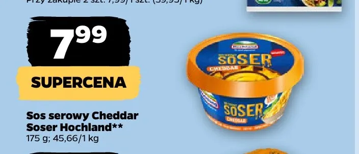 Sos serowy Cheddar Soser Hochland promocja w Netto