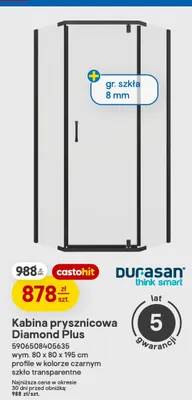 Kabina prysznicowa Diamond Plus Durasan promocja w Castorama