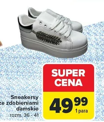 Sneakersy ze zdobieniami damskie promocja w Carrefour