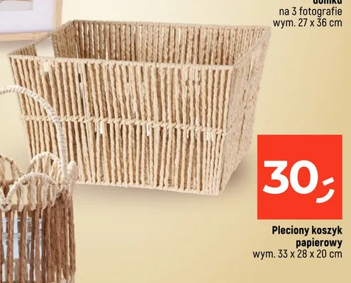 Pleciony koszyk papierowy promocja w Dealz