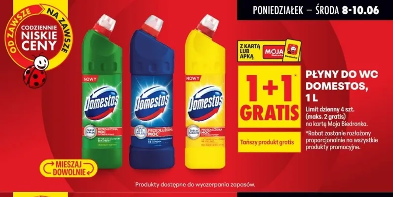 Płyn do WC Domestos Przedłużona Moc Atlantic promocja w Biedronka