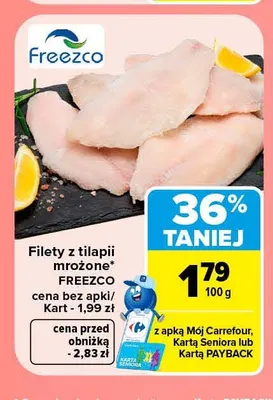 Filety z tilapii mrożone Freezco promocja w Carrefour