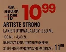 Lakier utrwalający Artiste Strong 250 ml promocja w Drogerie Natura