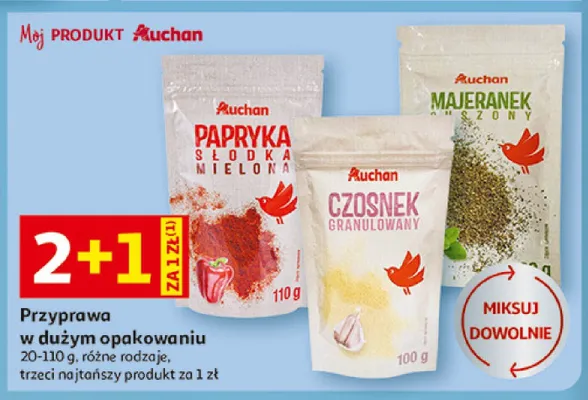 Przyprawa w dużym opakowaniu Auchan czosnek granulowany promocja w Auchan