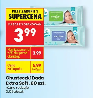 Chusteczki Extra Soft różne rodzaje promocja w Biedronka