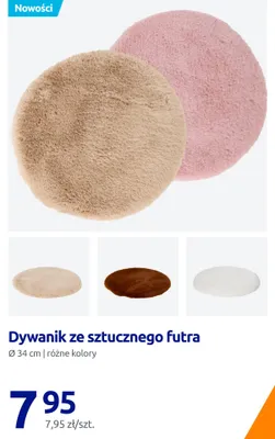 Dywanik ze sztucznego futra Ø 34 cm promocja w Action
