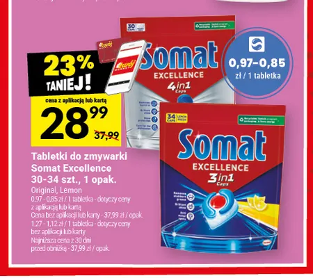 Tabletki do zmywarki Somat Excellence Lemon promocja w Twój Market