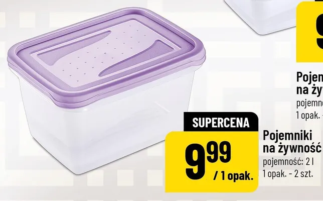 Pojemniki na żywność pojemność 2l promocja w POLOmarket