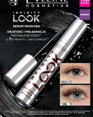 Serum maskara Eveline Cosmetics Infinity Look Volume & Care promocja w Hebe