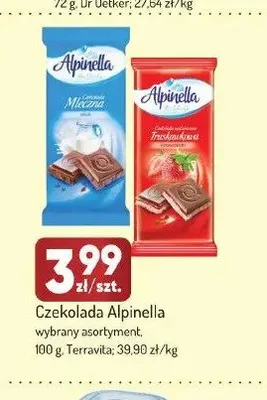 Czekolada Alpinella mleczna promocja w Avita