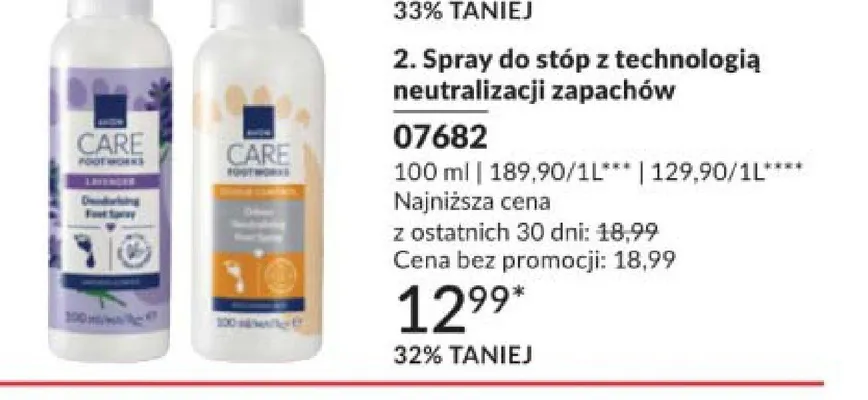 Spray do stóp z technologią neutralizacji zapachów Avon Care promocja w AVON