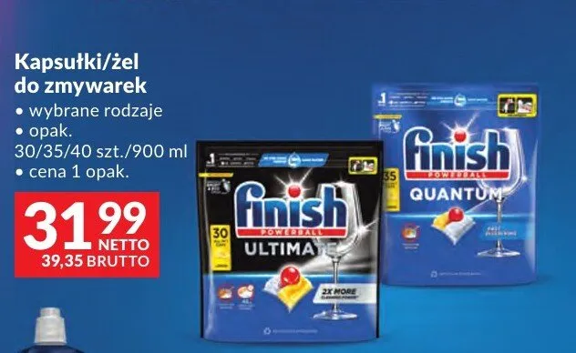 Kapsułki/żel do zmywarek Finish Quantum/Finish Ultima promocja w Makro