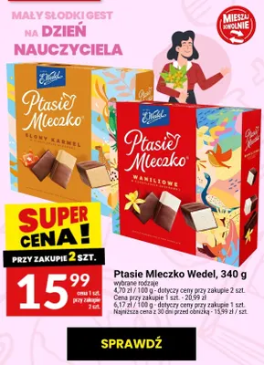 Ptasie Mleczko E.Wedel słony karmel w czekoladzie mlecznej promocja w Twój Market