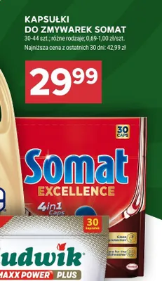 Kapsułki do zmywarek Somat Excellence 4in1 promocja w Stokrotka