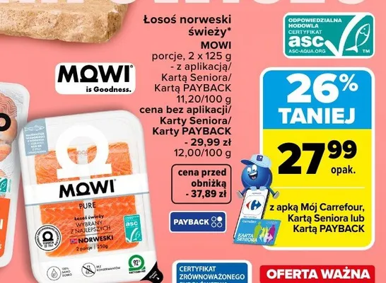 Łosoś norweski świeży promocja w Carrefour
