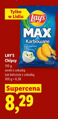 Chipsy MAX Karbowane befsztyk z cebulką Lay's promocja w Lidl
