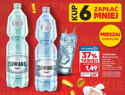 Woda mineralna gazowana, niegazowana, lekko gazowana promocja w Kaufland