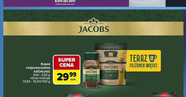 Kawa rozpuszczalna JACOBS KRÖNUNG promocja w Carrefour