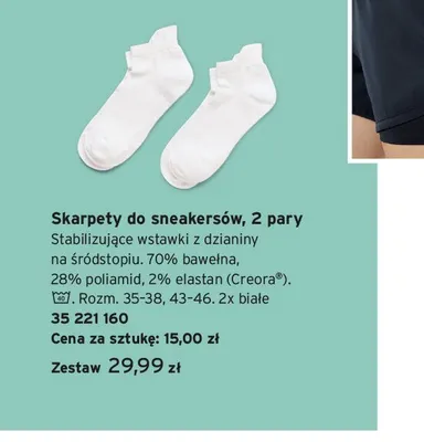 Skarpety do sneakersów 2-pak promocja w Tchibo