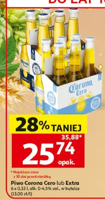 Piwo bezalkoholowe Corona Cero 6-pak 330 ml promocja w Auchan