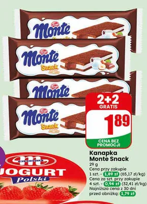 Kanapka Zott Monte Snack promocja w Dino