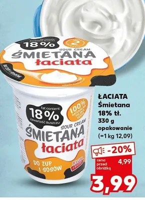 Śmietana 18% tł. promocja w Kaufland