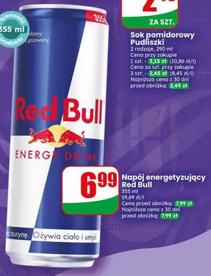 Napój energetyzujący Red Bull promocja w Dino