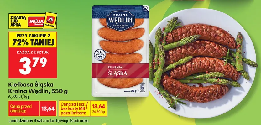 Kiełbasa Śląska Kraina Wędlin promocja w Biedronka