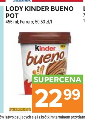 Lody Kinder Bueno Pot Ferrero promocja w Stokrotka
