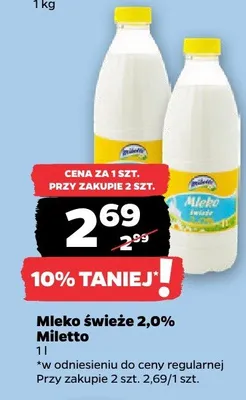 Mleko świeże 2,0% promocja w Netto