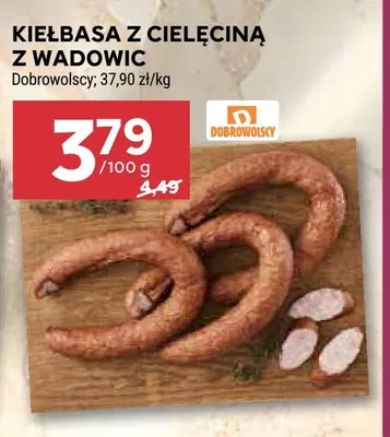 Kiełbasa z cielęciną z Wadowic Dobrowolscy promocja w Stokrotka