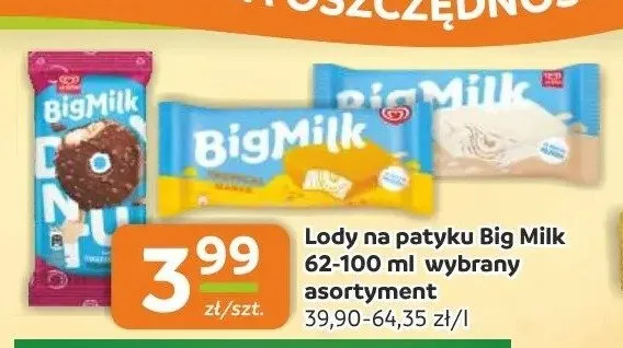 Lody na patyku Big Milk Śmietankowy promocja w Gama