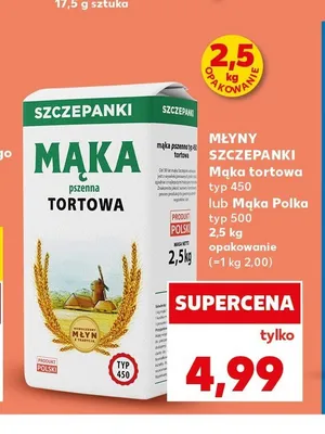 Mąka tortowa typ 450 Młyny Szczepanki promocja w Kaufland